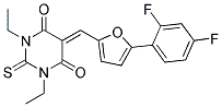 5-{[5-(2,4-DIFLUOROPHENYL)-2-FURYL]METHYLENE}-1,3-DIETHYL-2-THIOXODIHYDROPYRIMIDINE-4,6(1H,5H)-DIONE Struktur