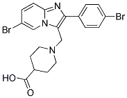 1-[6-BROMO-2-(4-BROMO-PHENYL)-IMIDAZO[1,2-A]-PYRIDIN-3-YLMETHYL]-PIPERIDINE-4-CARBOXYLIC ACID Struktur