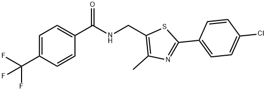 N-([2-(4-CHLOROPHENYL)-4-METHYL-1,3-THIAZOL-5-YL]METHYL)-4-(TRIFLUOROMETHYL)BENZENECARBOXAMIDE Struktur