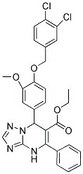 ETHYL 7-(4-(3,4-DICHLOROBENZYLOXY)-3-METHOXYPHENYL)-5-PHENYL-4,7-DIHYDRO-[1,2,4]TRIAZOLO[1,5-A]PYRIMIDINE-6-CARBOXYLATE Struktur