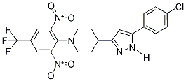 4-[5-(4-CHLOROPHENYL)-1H-PYRAZOL-3-YL]-1-[2,6-DINITRO-4-(TRIFLUOROMETHYL)PHENYL]PIPERIDINE Struktur