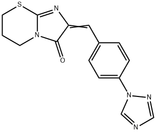 2-((E)-[4-(1H-1,2,4-TRIAZOL-1-YL)PHENYL]METHYLIDENE)-6,7-DIHYDRO-5H-IMIDAZO[2,1-B][1,3]THIAZIN-3(2H)-ONE Struktur