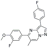 2-FLUORO-4-[3-(4-FLUOROPHENYL)-6-METHYLPYRAZOLO[1,5-A]PYRIMIDIN-5-YL]PHENYL METHYL ETHER Struktur