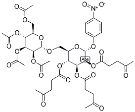 4-NITROPHENYL 6-O-(2,3,4,6-TETRAACETYL-A-D-MANNOPYRANOSYL)-2,3,4-TRI-O-LEVULINOYL-A-D-MANNOPYRANOSIDE Struktur