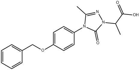 2-(4-[4-(BENZYLOXY)PHENYL]-3-METHYL-5-OXO-4,5-DIHYDRO-1H-1,2,4-TRIAZOL-1-YL)PROPANOIC ACID Struktur