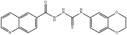 N-(2,3-DIHYDRO-1,4-BENZODIOXIN-6-YL)-2-(6-QUINOLINYLCARBONYL)-1-HYDRAZINECARBOTHIOAMIDE Struktur