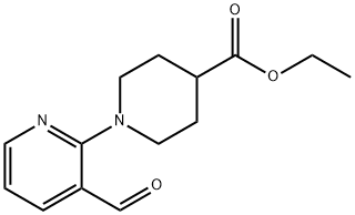 ETHYL 1-(3-FORMYL-2-PYRIDINYL)-4-PIPERIDINECARBOXYLATE Struktur