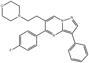 5-(4-FLUOROPHENYL)-6-(2-MORPHOLINOETHYL)-3-PHENYLPYRAZOLO[1,5-A]PYRIMIDINE Struktur