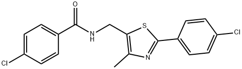 4-CHLORO-N-([2-(4-CHLOROPHENYL)-4-METHYL-1,3-THIAZOL-5-YL]METHYL)BENZENECARBOXAMIDE Struktur