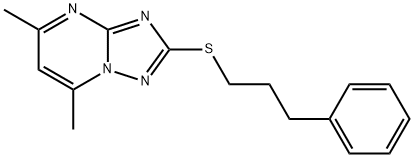 5,7-DIMETHYL-2-[(3-PHENYLPROPYL)SULFANYL][1,2,4]TRIAZOLO[1,5-A]PYRIMIDINE Struktur