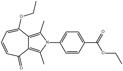 ETHYL 4-(8-ETHOXY-1,3-DIMETHYL-4-OXOCYCLOHEPTA[C]PYRROL-2(4H)-YL)BENZOATE Struktur