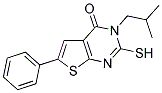 3-ISOBUTYL-2-MERCAPTO-6-PHENYL-3H-THIENO[2,3-D]PYRIMIDIN-4-ONE Struktur