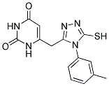 6-([5-MERCAPTO-4-(3-METHYLPHENYL)-4H-1,2,4-TRIAZOL-3-YL]METHYL)PYRIMIDINE-2,4(1H,3H)-DIONE Struktur