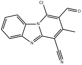 1-CHLORO-2-FORMYL-3-METHYL-BENZO[4,5]IMIDAZO[1,2-A]PYRIDINE-4-CARBONITRILE Struktur