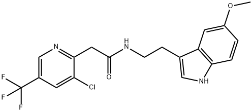 2-[3-CHLORO-5-(TRIFLUOROMETHYL)-2-PYRIDINYL]-N-[2-(5-METHOXY-1H-INDOL-3-YL)ETHYL]ACETAMIDE Struktur