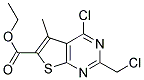 ETHYL 4-CHLORO-2-(CHLOROMETHYL)-5-METHYLTHIENO[2,3-D]PYRIMIDINE-6-CARBOXYLATE Struktur