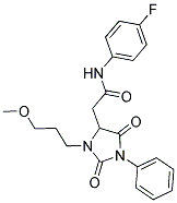 N-(4-FLUOROPHENYL)-2-[3-(3-METHOXYPROPYL)-2,5-DIOXO-1-PHENYL-4-IMIDAZOLIDINYL]ACETAMIDE Struktur