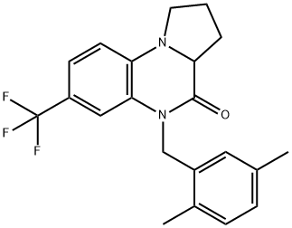 5-(2,5-DIMETHYLBENZYL)-7-(TRIFLUOROMETHYL)-1,2,3,3A-TETRAHYDROPYRROLO[1,2-A]QUINOXALIN-4(5H)-ONE Struktur