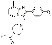 1-[2-(4-METHOXY-PHENYL)-8-METHYL-IMIDAZO[1,2-A]-PYRIDIN-3-YLMETHYL]-PIPERIDINE-4-CARBOXYLIC ACID Struktur