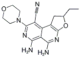 5,6-DIAMINO-2-ETHYL-8-MORPHOLIN-4-YL-1,2-DIHYDROFURO[2,3-C]-2,7-NAPHTHYRIDINE-9-CARBONITRILE Struktur