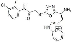 2-(5-[1-AMINO-2-(1H-INDOL-3-YL)-ETHYL]-[1,3,4]OXADIAZOL-2-YLSULFANYL)-N-(3-CHLORO-2-METHYL-PHENYL)-ACETAMIDE Struktur