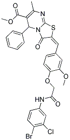 (E)-METHYL 2-(4-(2-(4-BROMO-3-CHLOROPHENYLAMINO)-2-OXOETHOXY)-3-METHOXYBENZYLIDENE)-7-METHYL-3-OXO-5-PHENYL-3,5-DIHYDRO-2H-THIAZOLO[3,2-A]PYRIMIDINE-6-CARBOXYLATE Struktur