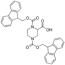 1,4-DI-FMOC-PIPERAZINE-(+/-)-2-CARBOXYLIC ACID Struktur