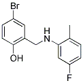 4-BROMO-2-[(5-FLUORO-2-METHYLANILINO)METHYL]BENZENOL Struktur