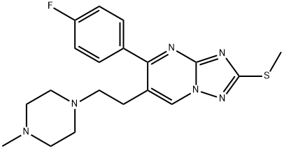 5-(4-FLUOROPHENYL)-6-[2-(4-METHYLPIPERAZINO)ETHYL]-2-(METHYLSULFANYL)[1,2,4]TRIAZOLO[1,5-A]PYRIMIDINE Struktur