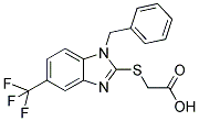 (1-BENZYL-5-TRIFLUOROMETHYL-1H-BENZOIMIDAZOL-2-YLSULFANYL)-ACETIC ACID Struktur