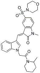 (Z)-1-METHYL-3-((1-(2-(2-METHYLPIPERIDIN-1-YL)-2-OXOETHYL)-1H-INDOL-3-YL)METHYLENE)-5-(MORPHOLINOSULFONYL)INDOLIN-2-ONE Struktur