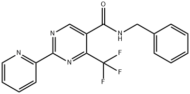 N-BENZYL-2-(2-PYRIDINYL)-4-(TRIFLUOROMETHYL)-5-PYRIMIDINECARBOXAMIDE Struktur