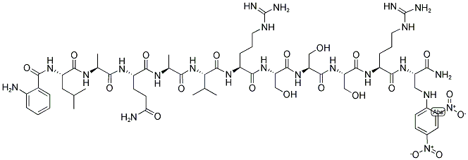 ABZ-LEU-ALA-GLN-ALA-VAL-ARG-SER-SER-SER-ARG-DAP(DNP)-NH2 Struktur