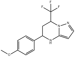 5-(4-METHOXY-PHENYL)-7-TRIFLUOROMETHYL-4,5,6,7-TETRAHYDRO-PYRAZOLO[1,5-A]PYRIMIDINE Struktur