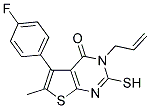 3-ALLYL-5-(4-FLUORO-PHENYL)-2-MERCAPTO-6-METHYL-3H-THIENO[2,3-D]PYRIMIDIN-4-ONE Struktur