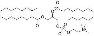 PHOSPHATIDYLCHOLINE 1-PALMITOYL 2-MYRISTOYL, [MYRISTOYL-1-14C] Struktur