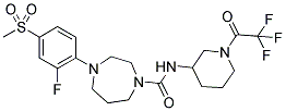 4-(2-FLUORO-4-METHANESULFONYL-PHENYL)-[1,4]DIAZEPANE-1-CARBOXYLIC ACID [1-(2,2,2-TRIFLUORO-ACETYL)-PIPERIDIN-3-YL]-AMIDE Struktur