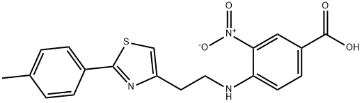 4-((2-[2-(4-METHYLPHENYL)-1,3-THIAZOL-4-YL]ETHYL)AMINO)-3-NITROBENZENECARBOXYLIC ACID Struktur