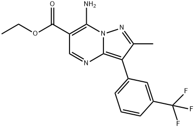 ETHYL 7-AMINO-2-METHYL-3-[3-(TRIFLUOROMETHYL)PHENYL]PYRAZOLO[1,5-A]PYRIMIDINE-6-CARBOXYLATE Struktur