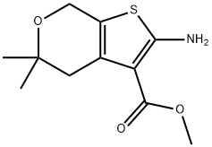 2-AMINO-5,5-DIMETHYL-4,7-DIHYDRO-5H-THIENO[2,3-C]-PYRAN-3-CARBOXYLIC ACID METHYL ESTER Struktur