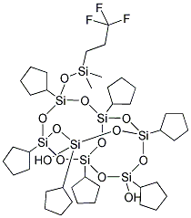 [[DIMETHYL(TRIFLUOROMETHYL)ETHYL]SILYLOXY]HEPTACYCLOPENTYLTRICYCLOHEPTASILOXANEDIOL Struktur