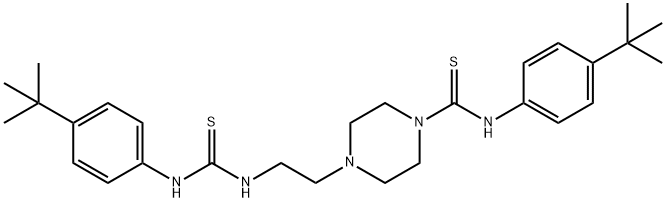 4-[2-(([4-(TERT-BUTYL)ANILINO]CARBOTHIOYL)AMINO)ETHYL]-N-[4-(TERT-BUTYL)PHENYL]TETRAHYDRO-1(2H)-PYRAZINECARBOTHIOAMIDE Struktur