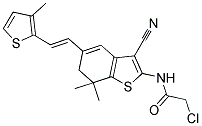 2-CHLORO-N-[3-CYANO-7,7-DIMETHYL-5-[2-(3-METHYL-THIOPHEN-2-YL)-VINYL]-6,7-DIHYDRO-BENZO[B]THIOPHEN-2-YL]-ACETAMIDE Struktur