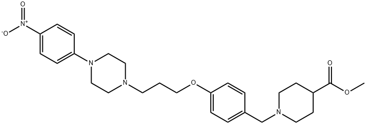 METHYL 1-(4-(3-[4-(4-NITROPHENYL)PIPERAZINO]PROPOXY)BENZYL)-4-PIPERIDINECARBOXYLATE Struktur