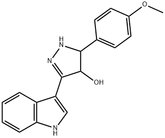 3-(1H-INDOL-3-YL)-5-(4-METHOXYPHENYL)-4,5-DIHYDRO-1H-PYRAZOL-4-OL Struktur