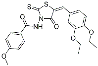 (E)-N-(5-(3,4-DIETHOXYBENZYLIDENE)-4-OXO-2-THIOXOTHIAZOLIDIN-3-YL)-4-METHOXYBENZAMIDE Struktur