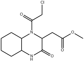 [1-(2-CHLORO-ACETYL)-3-OXO-DECAHYDRO-QUINOXALIN-2-YL]-ACETIC ACID METHYL ESTER Struktur