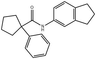 N-INDAN-5-YL(PHENYLCYCLOPENTYL)FORMAMIDE Struktur