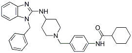 CYCLOHEXANECARBOXYLIC ACID (4-[4-(1-BENZYL-1H-BENZOIMIDAZOL-2-YLAMINO)-PIPERIDIN-1-YLMETHYL]-PHENYL)-AMIDE Struktur