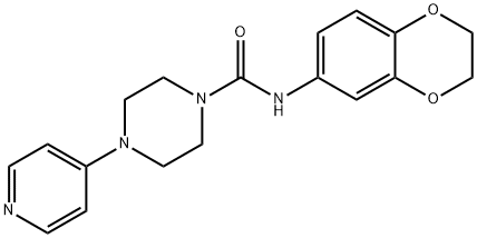 N-(2,3-DIHYDRO-1,4-BENZODIOXIN-6-YL)-4-(4-PYRIDINYL)TETRAHYDRO-1(2H)-PYRAZINECARBOXAMIDE Struktur